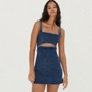Zara Navy Blue Cut-Out Mini Dress